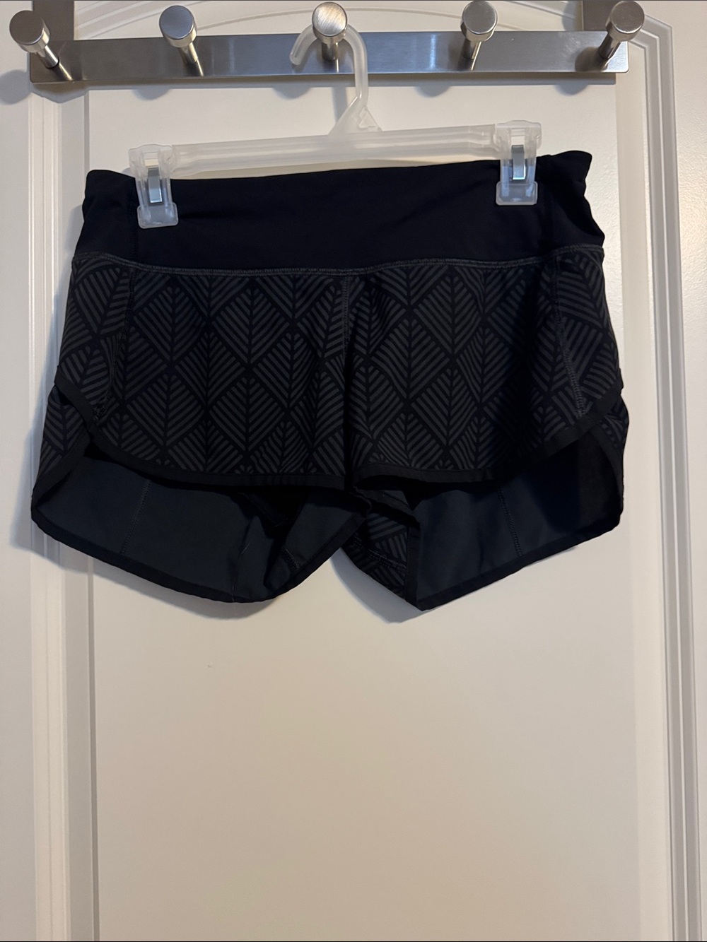 lululemon athletica Black Geometric Skort-Style Athletic Shorts